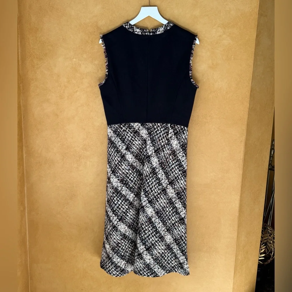 Tory Burch Black and White Sheath Midi Dress